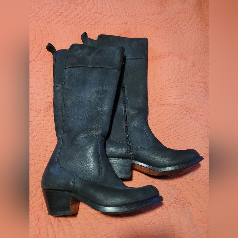 Adelante Condesa Riding Boot 7.5C Wide-calf Black Nubuck
